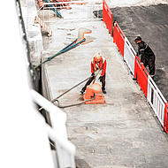 Safety crew during the mooring process.